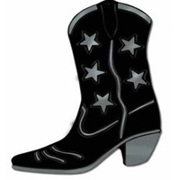 Western Foil Cowboy Boot Silhouette Black