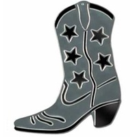 Western Foil Cowboy Boot Silhouette Silver