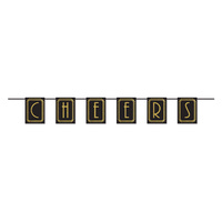 1920's Banner Cheers Black & Gold
