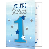 1st Birthday - One Little Star Boy Invitations