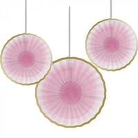 Pink & Gold Paper Fans - One Little Star Girl