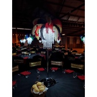 Hire of 3 Tier Chandelier With Feathers Table Centerpiece