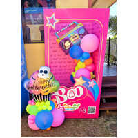 Doll Box Hire Pink With Organic Balloon Column
