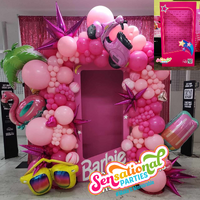 Doll Box Hire Pink With Full Organic Balloon Arch