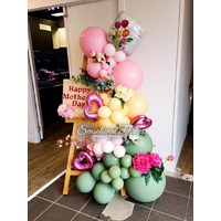 Hire Of Wooden Easel ~ Organic Balloon Garland ~ Mother's Day Sign - Delivered Locally