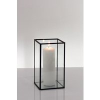 Hire of Metal Frame Glass Candle Box Black