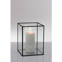 Hire of Metal Frame Glass Candle Box Black