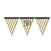 50th - Gold & Black Flag Banner