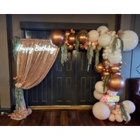 Organic Half Arch With Drape Curtain ~ Delivered Locally