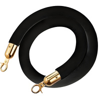 Bollard - Black Velvet Cord with Gold Hooks