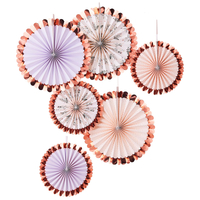 Rose Gold Foiled Paper Fans - Let's Par Tea